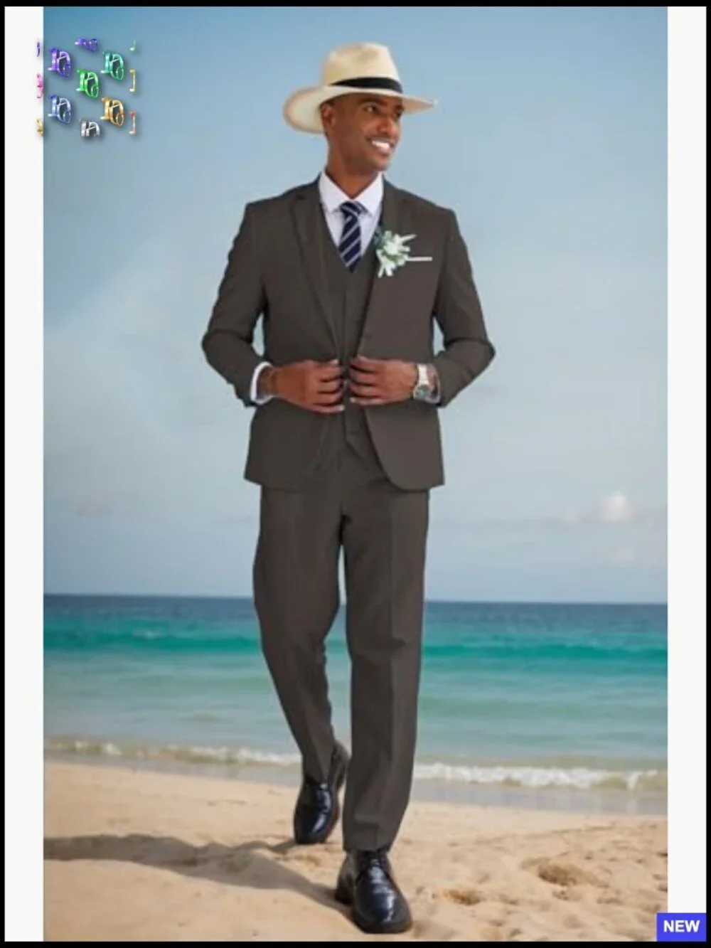 Lightweight Linen Suit Set Regular Fit Blazer Vest Pants Wedding Business